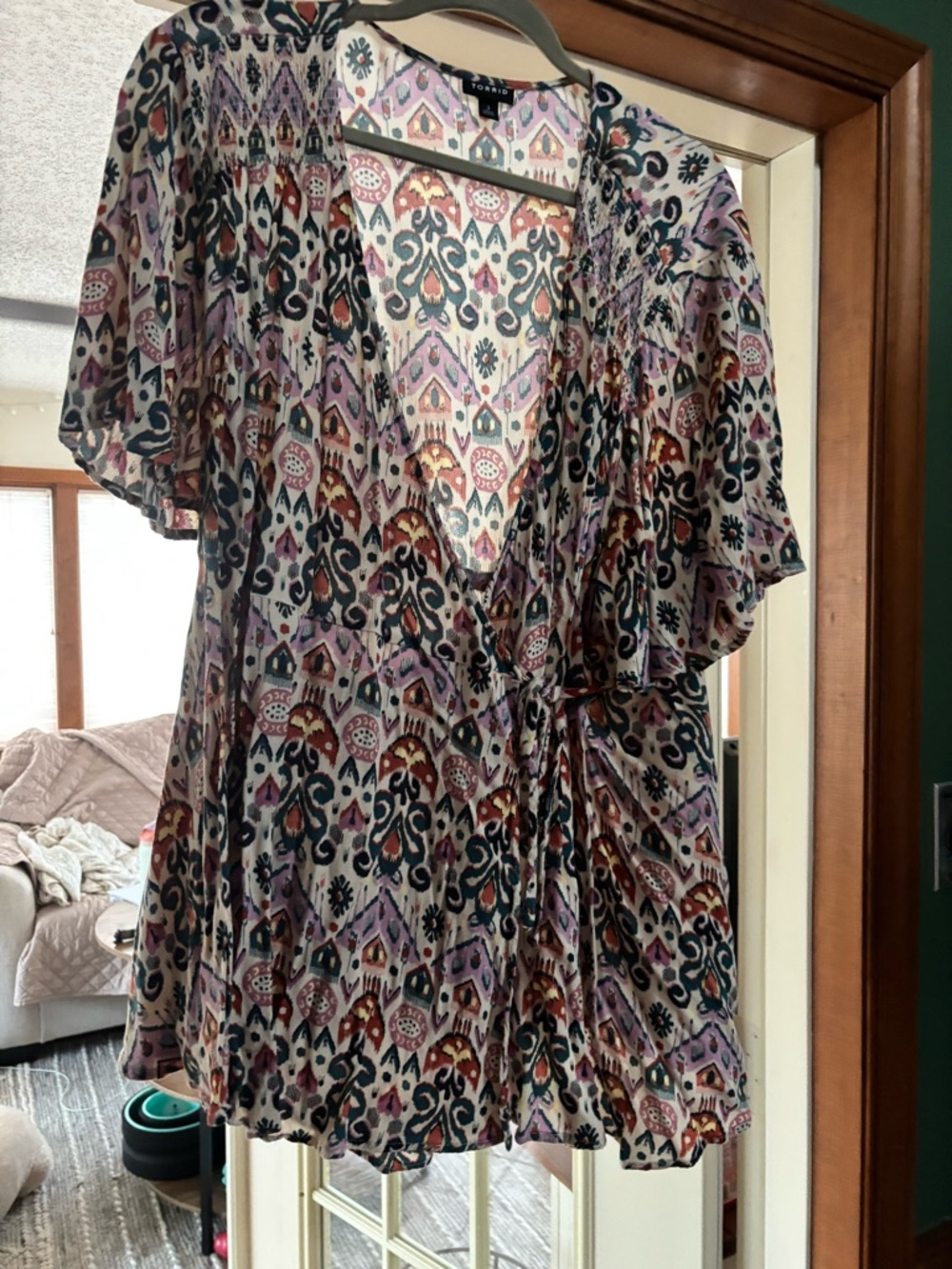 torrid Multi-Color Printed Wrap Blouse